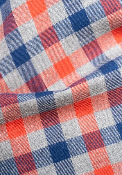 Orange/Blue/Grey Check Sport Shirt