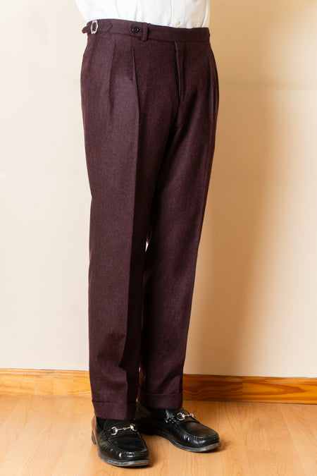 Cotton/Linen Pleated Trousers