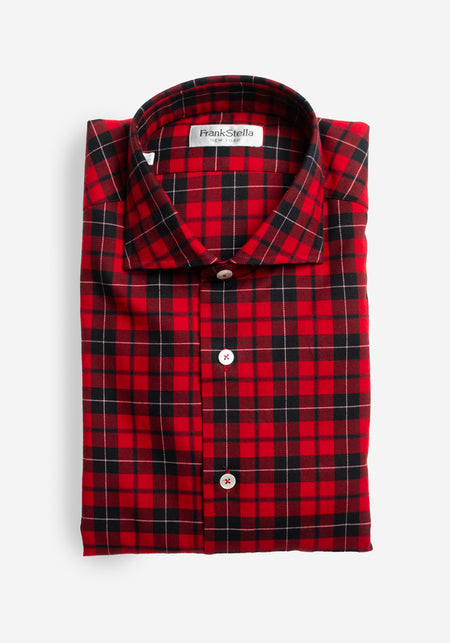 Red/Navy Plaid Flannel Shirt