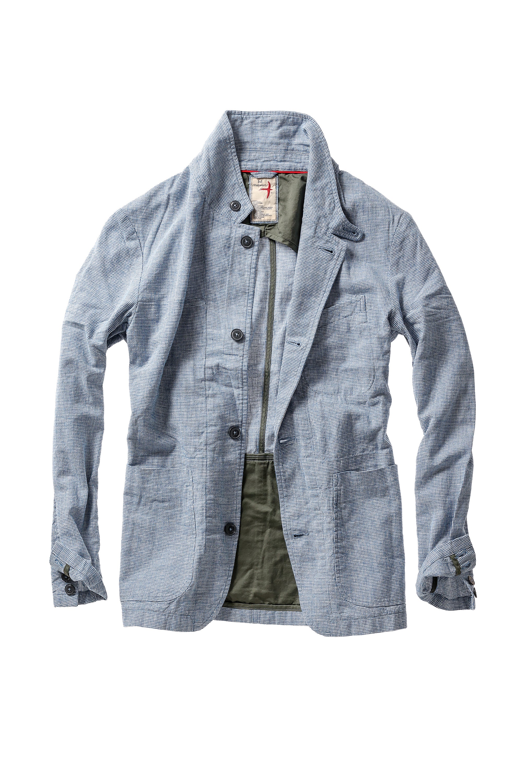 Light blue jacket with a collar on a white background