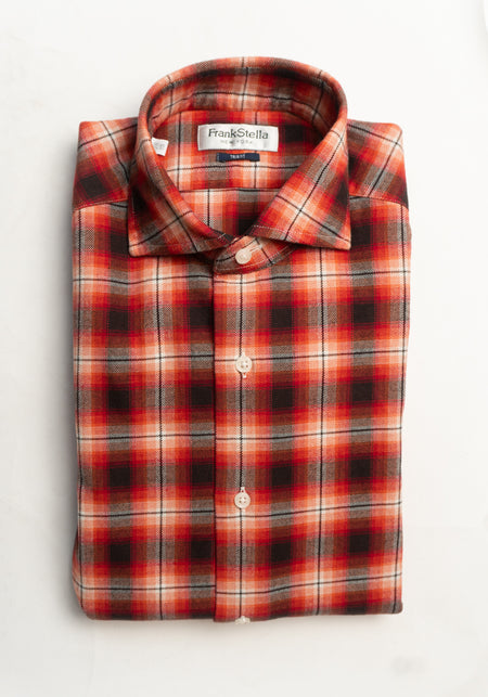 Brown/Cream/Navy Check Sport Shirt