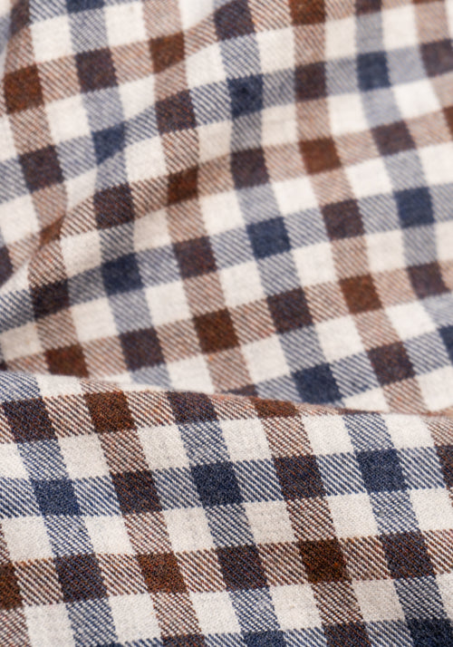 Brown/Cream/Navy Check Sport Shirt