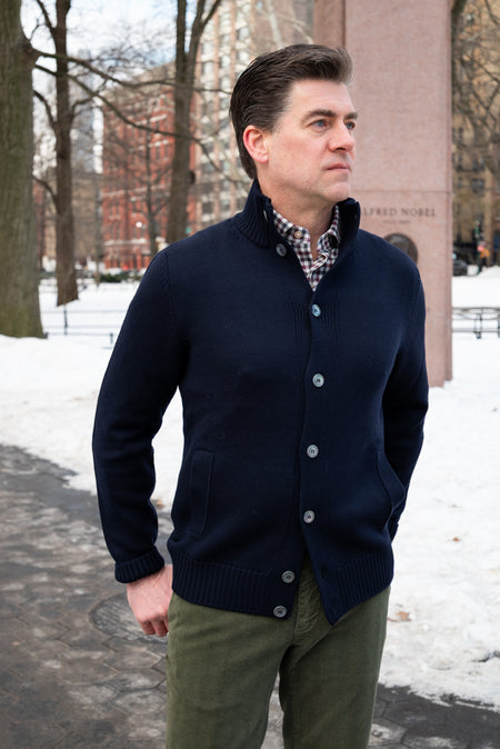 Full Zip Shearling Sweater