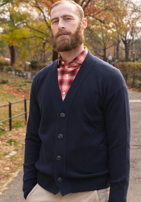 Brown/Cream/Navy Check Sport Shirt