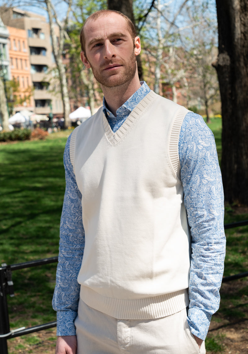 Cotton V-Neck Vest