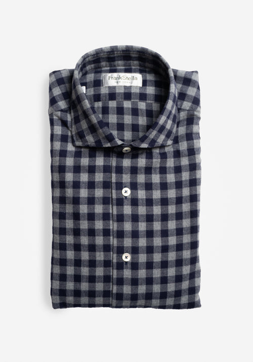 Grey/Navy Plaid Flannel Shirt