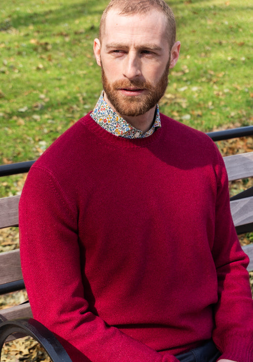 Merino Wool Pique Crewneck Sweater