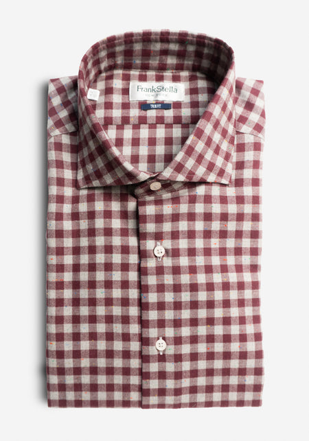 Brown/Cream/Navy Check Sport Shirt