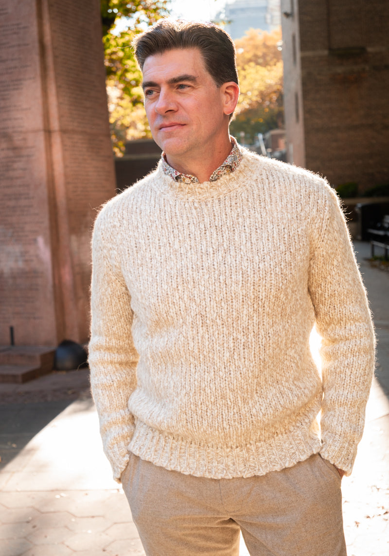 Tweed Knit Crewneck Sweater