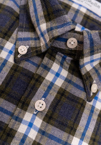 Frank Stella Blue & Green Plaid Shirt