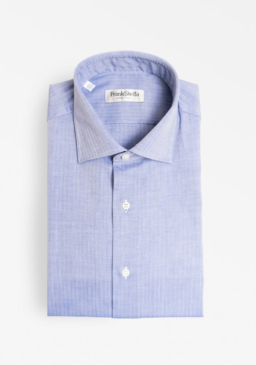 Blue Herringbone Shirt