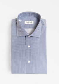 Navy Square Pattern Shirt