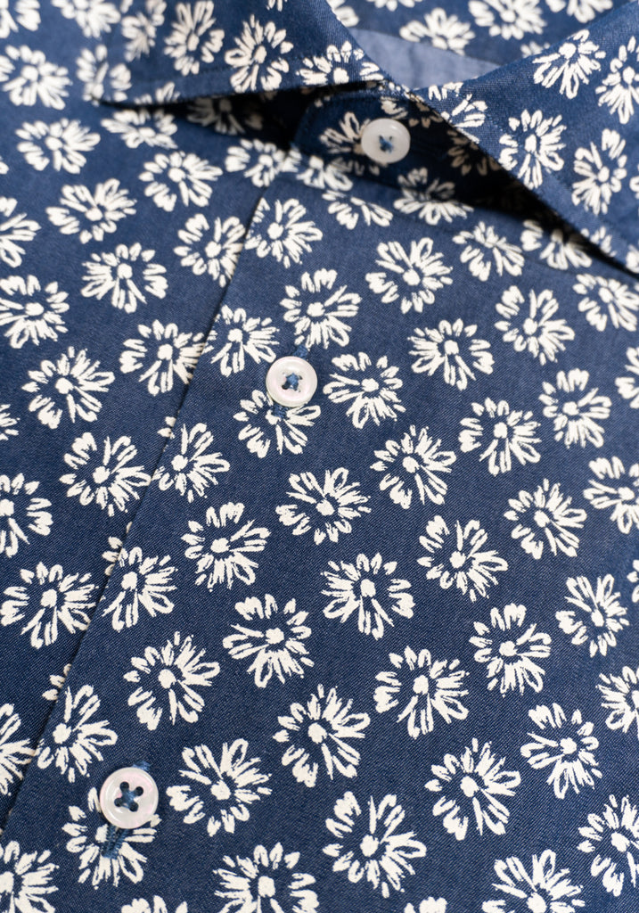 Navy Floral Shirt – Frank Stella Clothiers