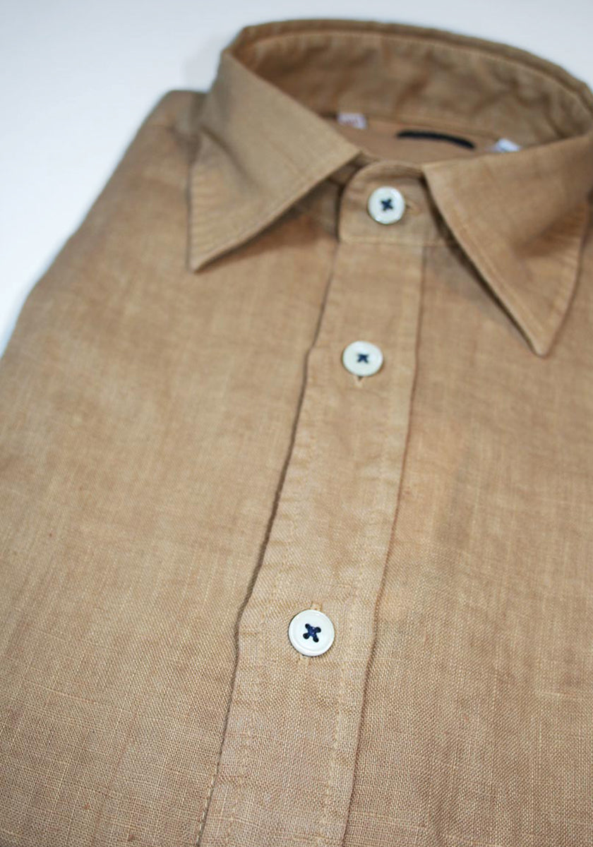 トップス crepuscule Linen Short Sleeve Shirt s24_102-1659_short-sleeve-