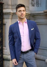 Frank Stella Soft Seersucker Jacket blue navy