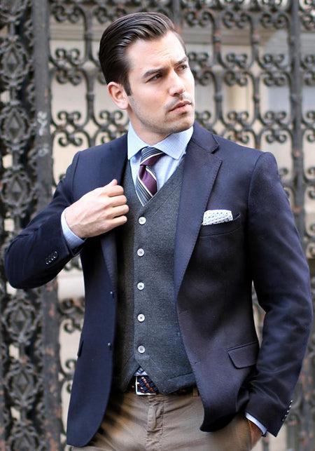 Blue and White Plaid Sport Coat