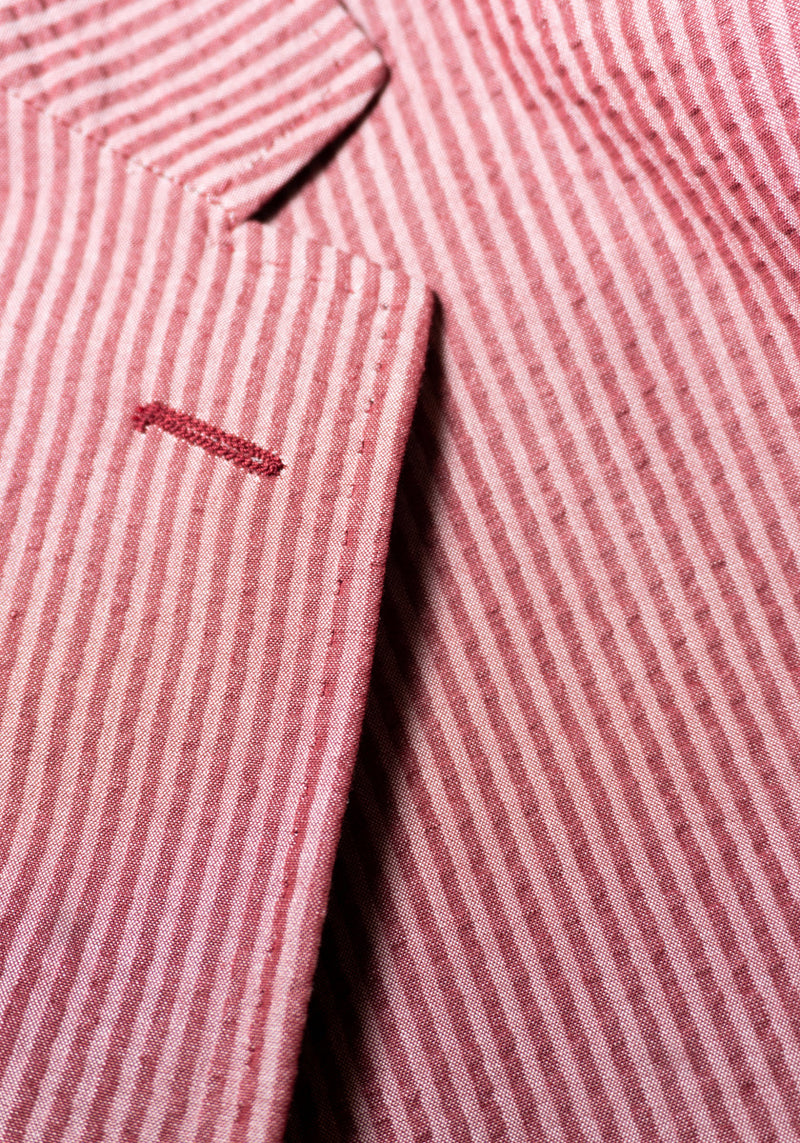 Frank Stella Soft Seersucker Jacket red detail