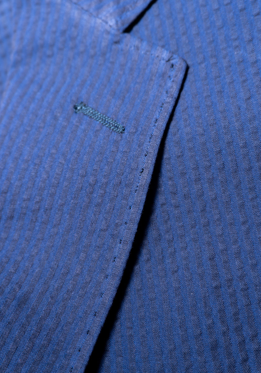 Frank Stella Soft Seersucker Jacket blue detail