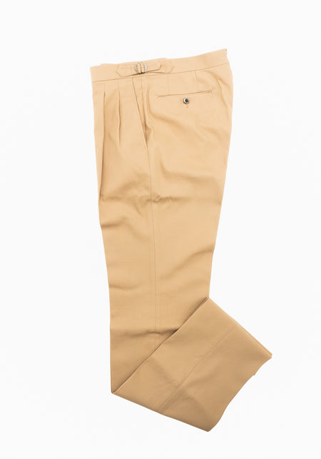 Natural Linen Pleated Trousers