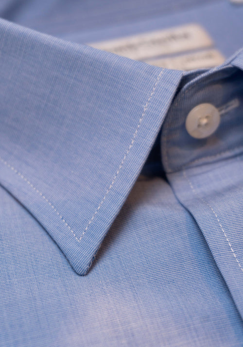Frank Stella Blue End on End Slim Fit Dress Shirt - Frank Stella Clothiers