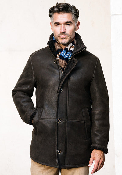 Frank Stella Classic 3/4 Length Shearling Coat - Men's & Women's - Frank Stella Clothiers