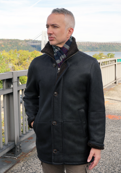 Three quarter length coat mens best sale