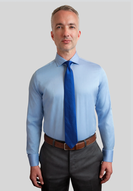 Blue End on End Classic Fit Dress Shirt