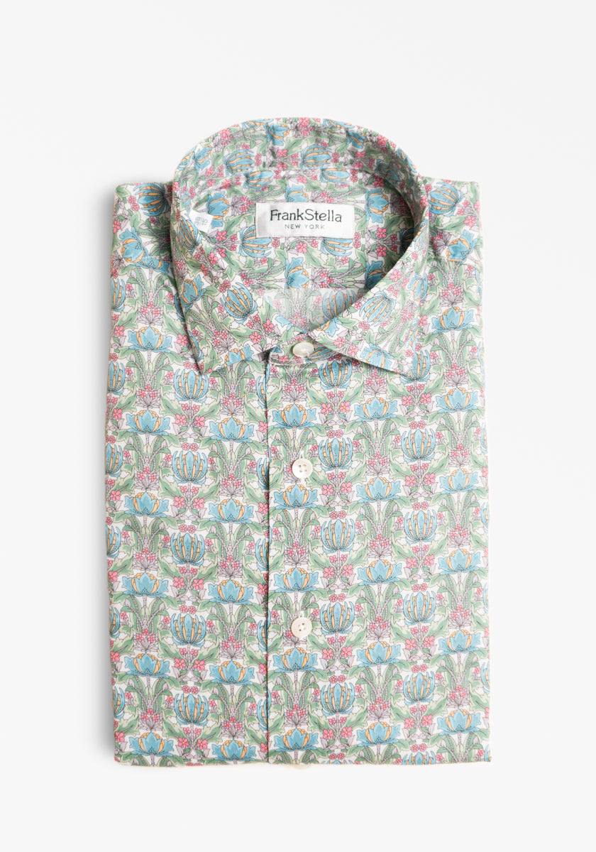 Green Floral Shirt – Frank Stella Clothiers