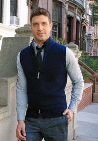 Gran Sasso Lambswool & Cashmere Full Zip Vest - Frank Stella Clothiers