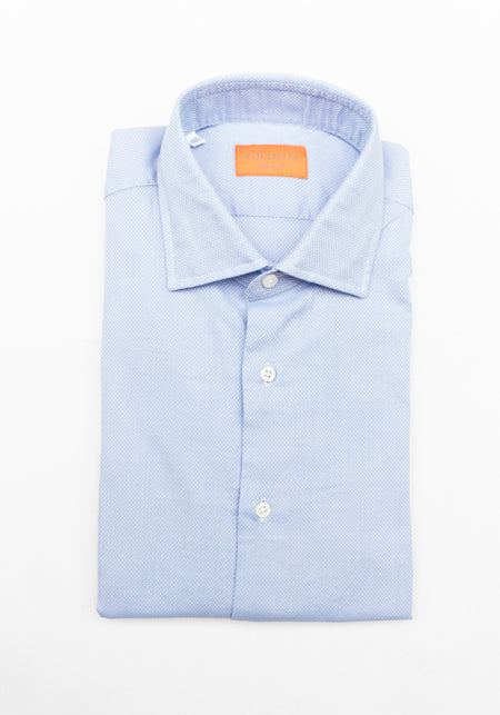 Blue Micro Check Shirt