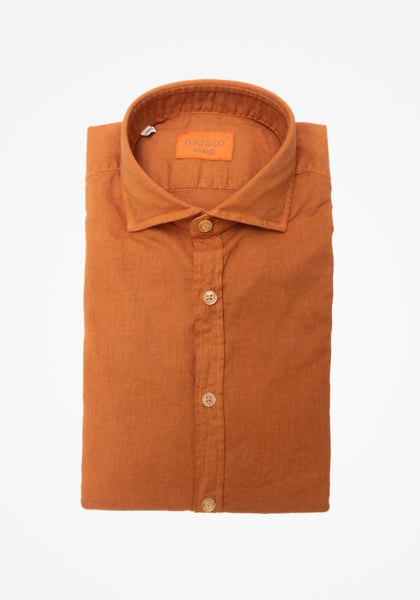 Orange Cotton & Linen Shirt