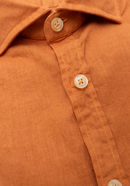 Orange Cotton & Linen Shirt
