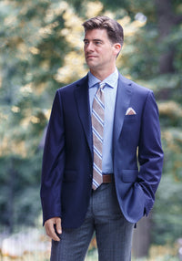 Frank Stella Classic Hopsack Navy Blazer - Frank Stella Clothiers