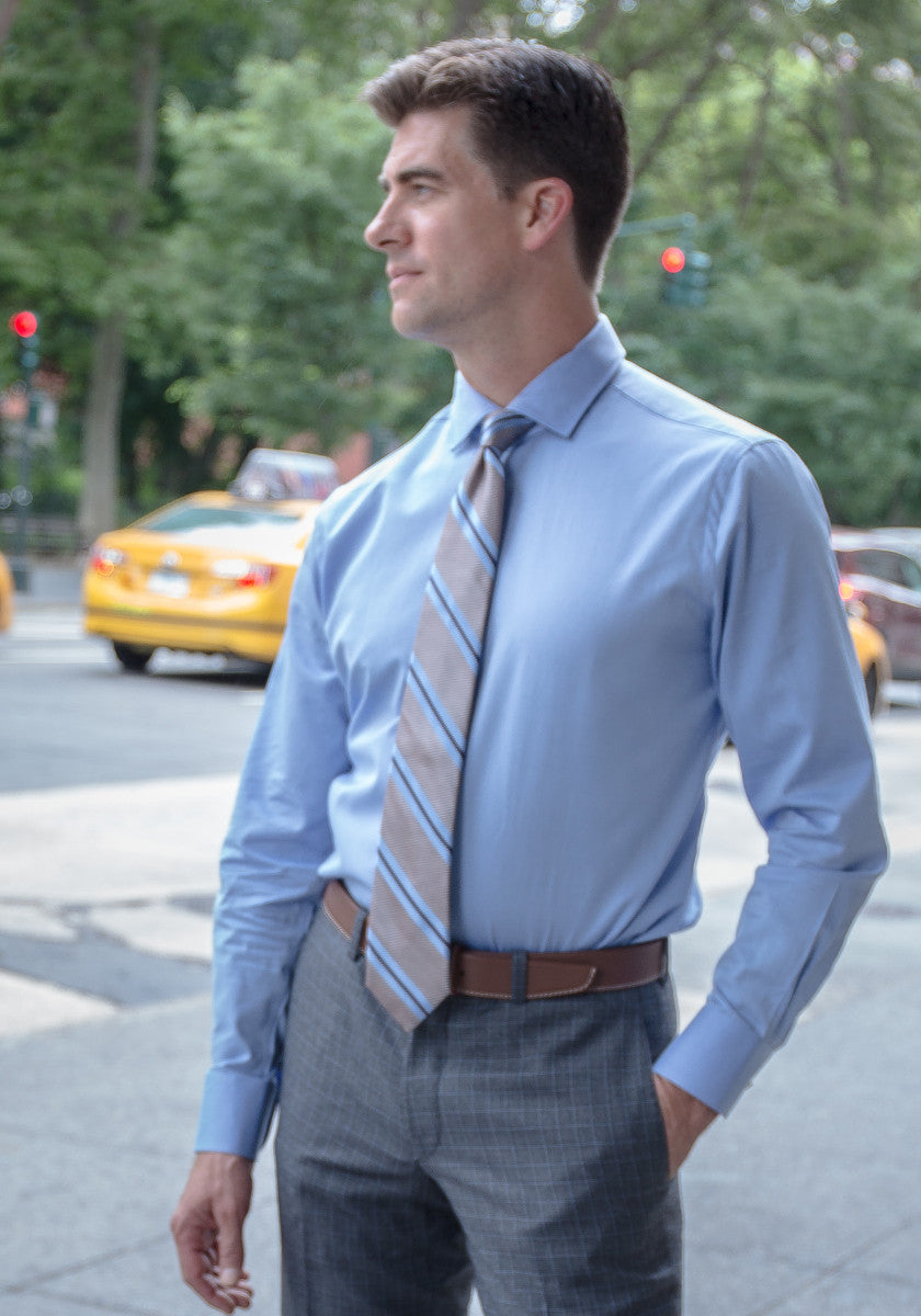 Frank Stella French Blue Dress Shirt - Frank Stella Clothiers