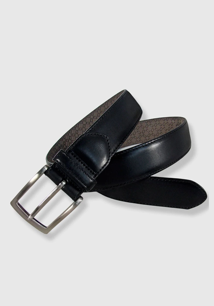 Leyva Bull Leather Belt black - Frank Stella Clothiers
