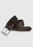 Leyva Flattened Leather Belt brown - Frank Stella Clothiers