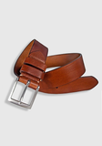 Leyva Flattened Leather Belt light brown - Frank Stella Clothiers