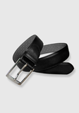 Leyva Grain Leather Belt black- Frank Stella Clothiers