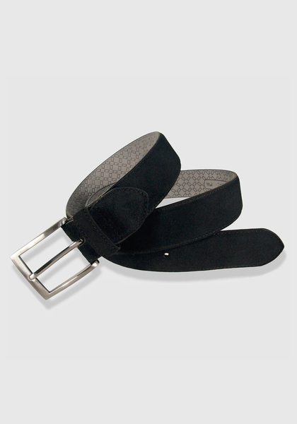 Leyva Suede Belt black - Frank Stella Clothiers