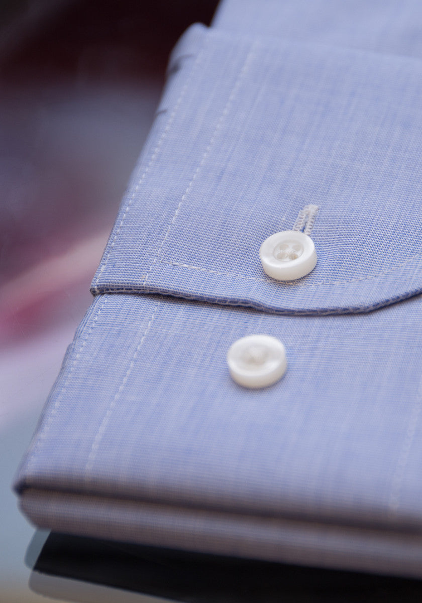 Blue End on End Dress Shirt - Frank Stella Clothiers 16 / Long / Classic Blue End on End Dress Shirt - Frank Stella Clothiers 16 / Long / Classic