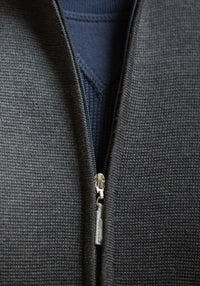 Gran Sasso Full Zip Merino Sweater - Frank Stella Clothiers