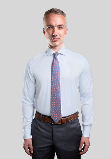 Blue End on End Classic Fit Dress Shirt