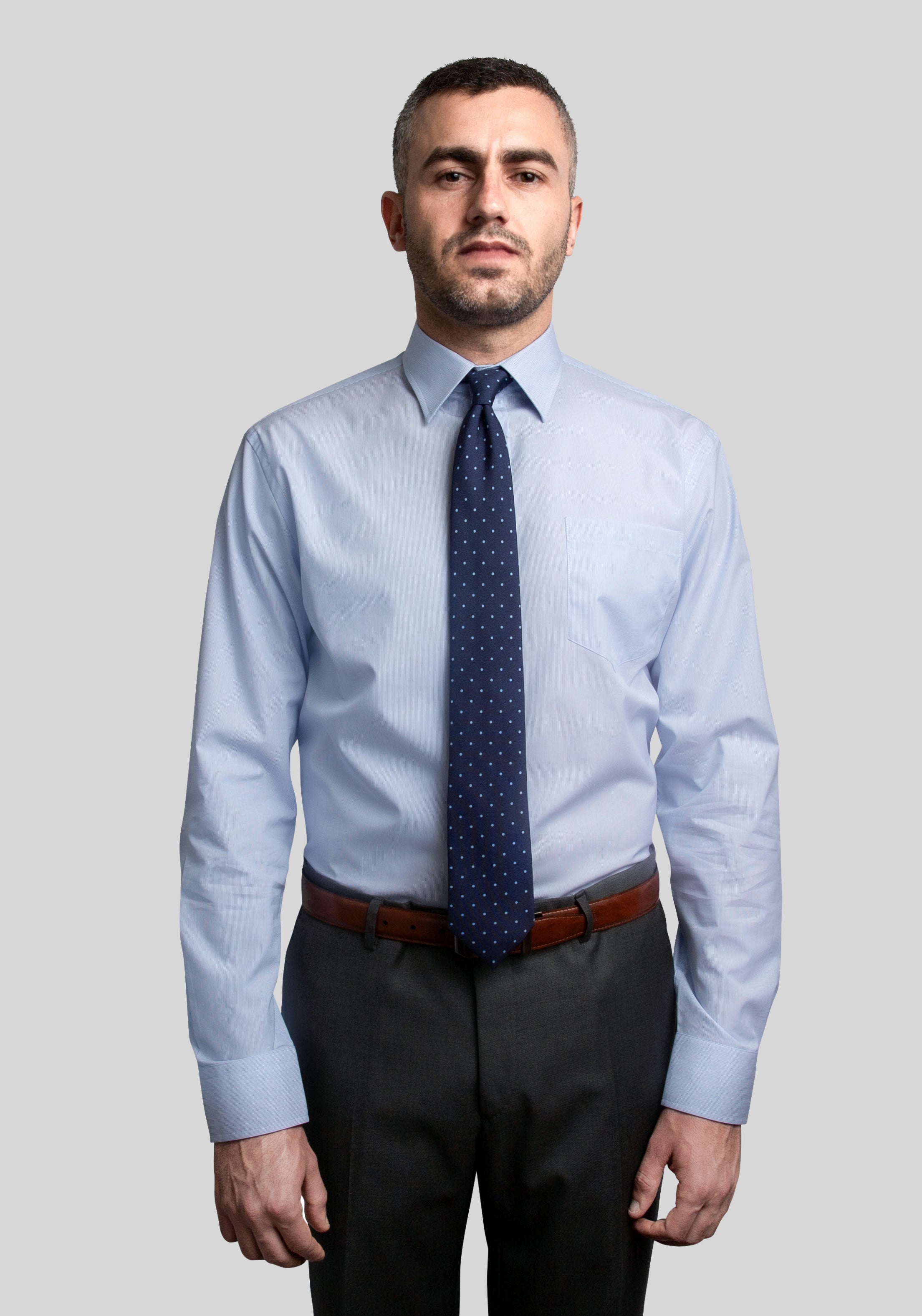 Blue Stripe Dress Shirt - Frank Stella Clothiers 15.5 / Long / Tailored Blue Stripe Dress Shirt - Frank Stella Clothiers 15.5 / Long / Tailored