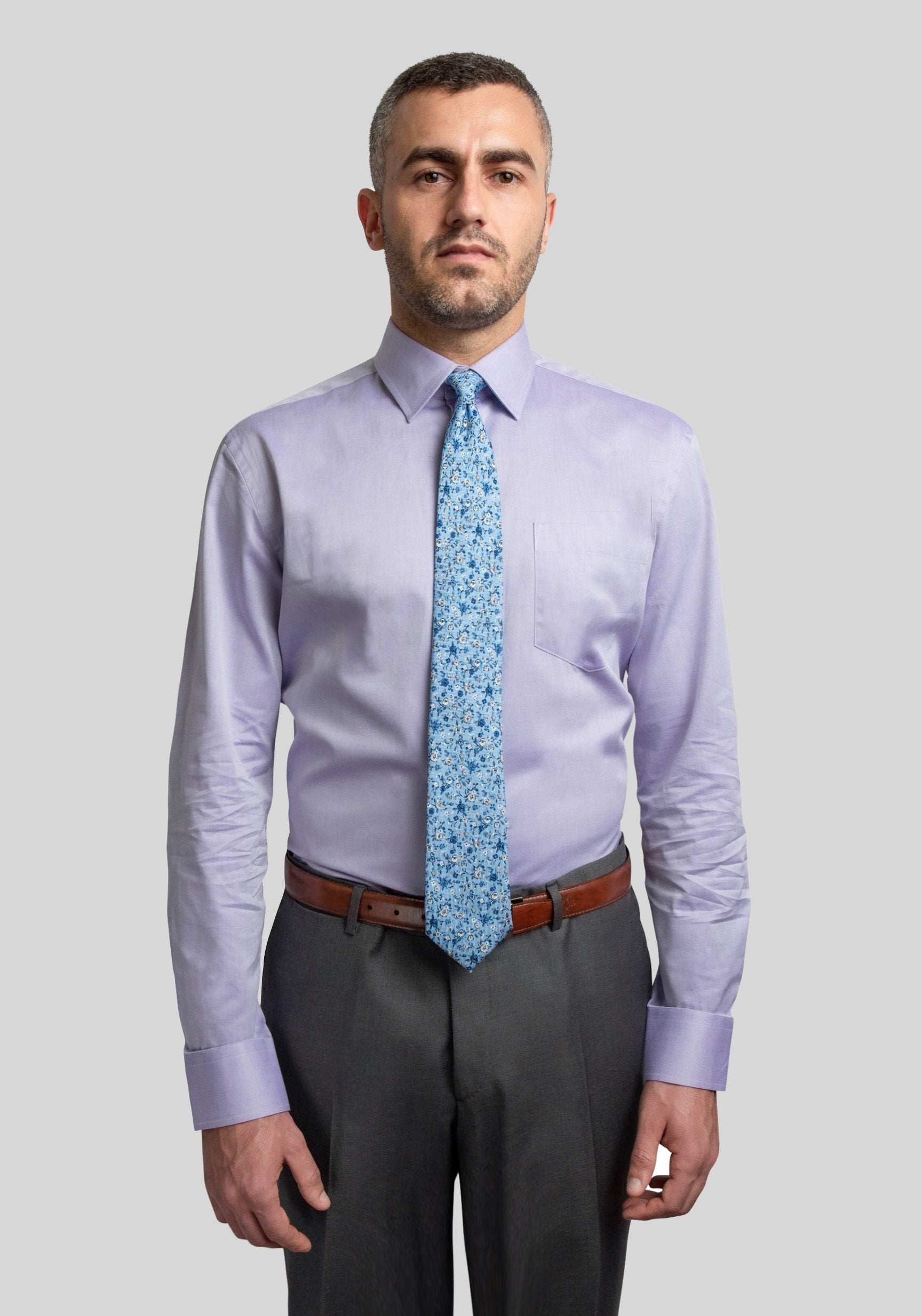 Lilac Dress Shirt - Frank Stella Clothiers 15.5 / Long / Tailored Lilac Dress Shirt - Frank Stella Clothiers 15.5 / Long / Tailored