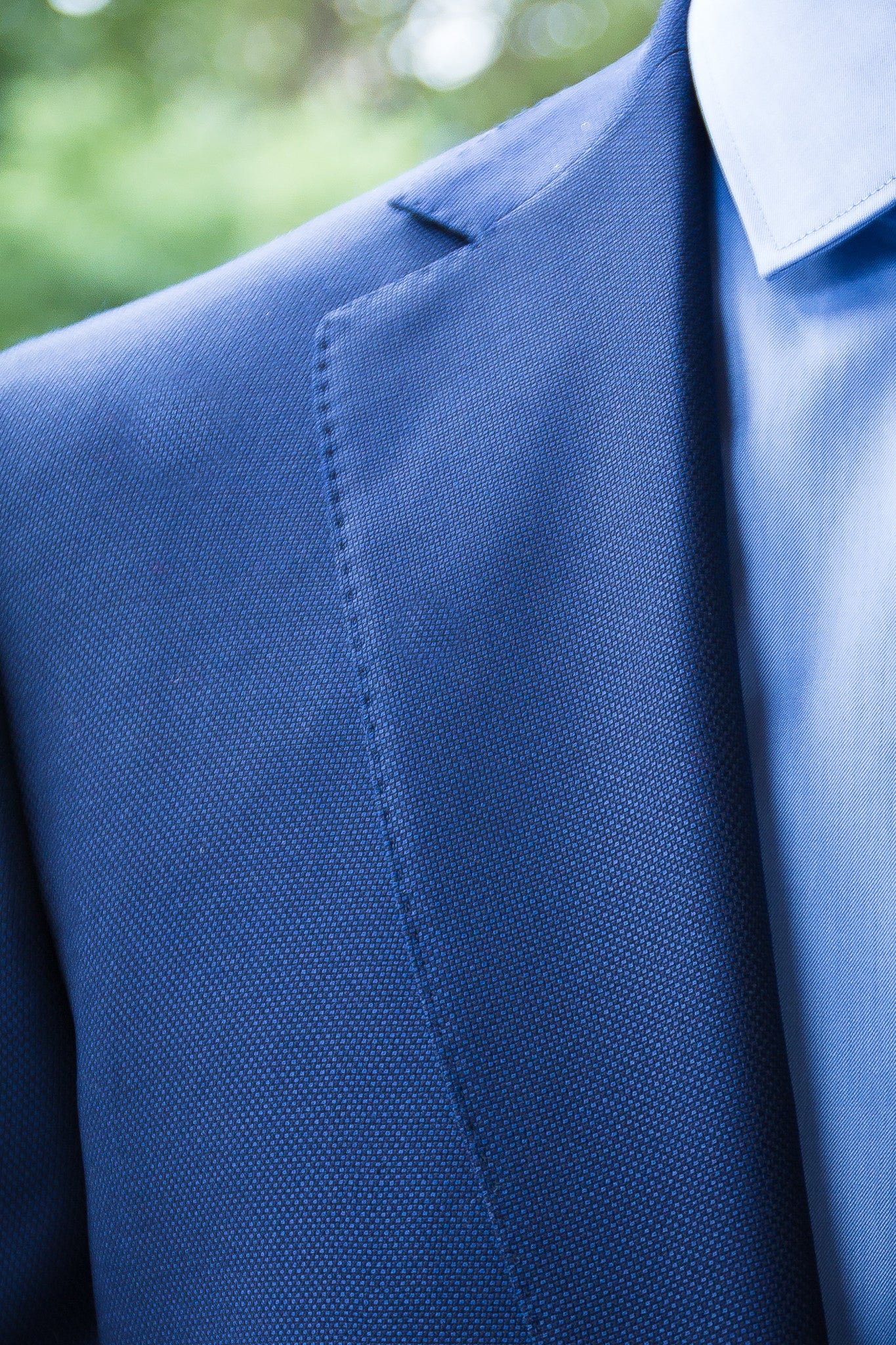 Frank Stella Classic Hopsack Navy Blazer - Frank Stella Clothiers